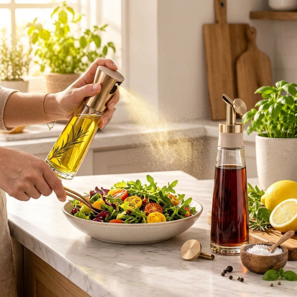 Premium Glass Oil & Vinegar Dispenser Set