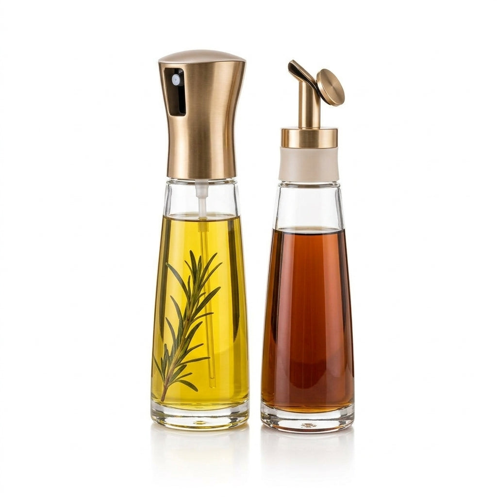 Premium Glass Oil & Vinegar Dispenser Set