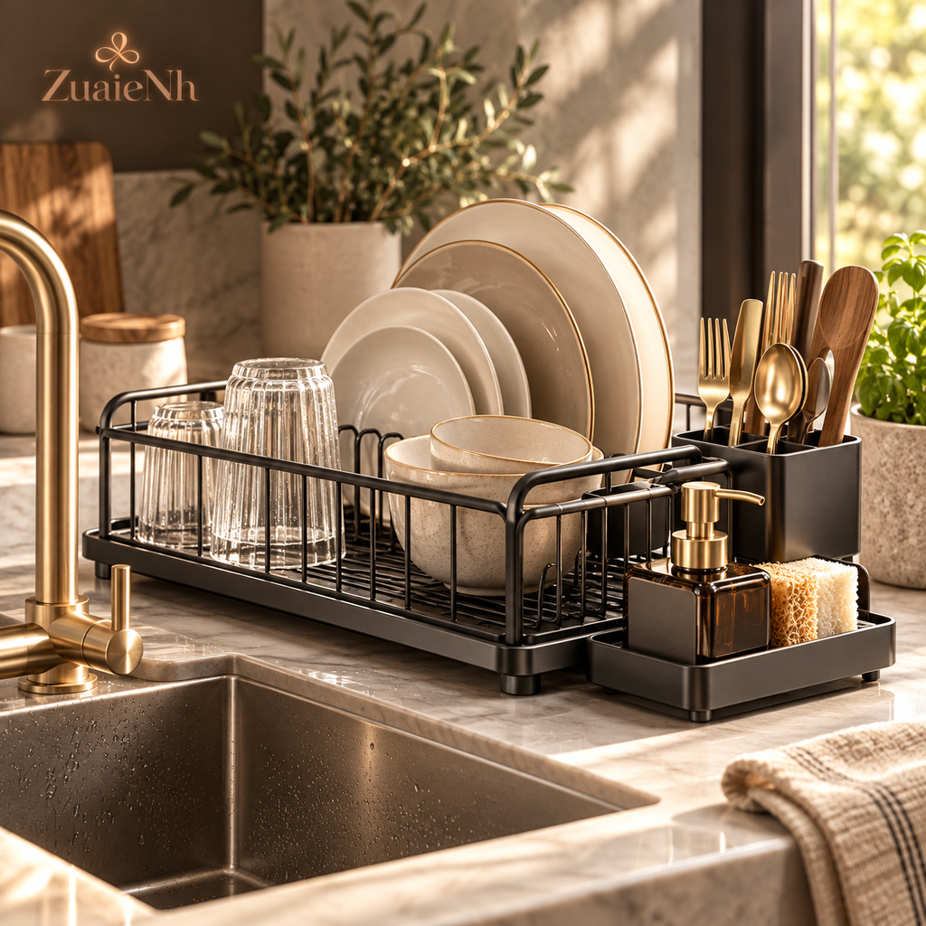 Premium Kitchen Sink Organizer & Dish Rack