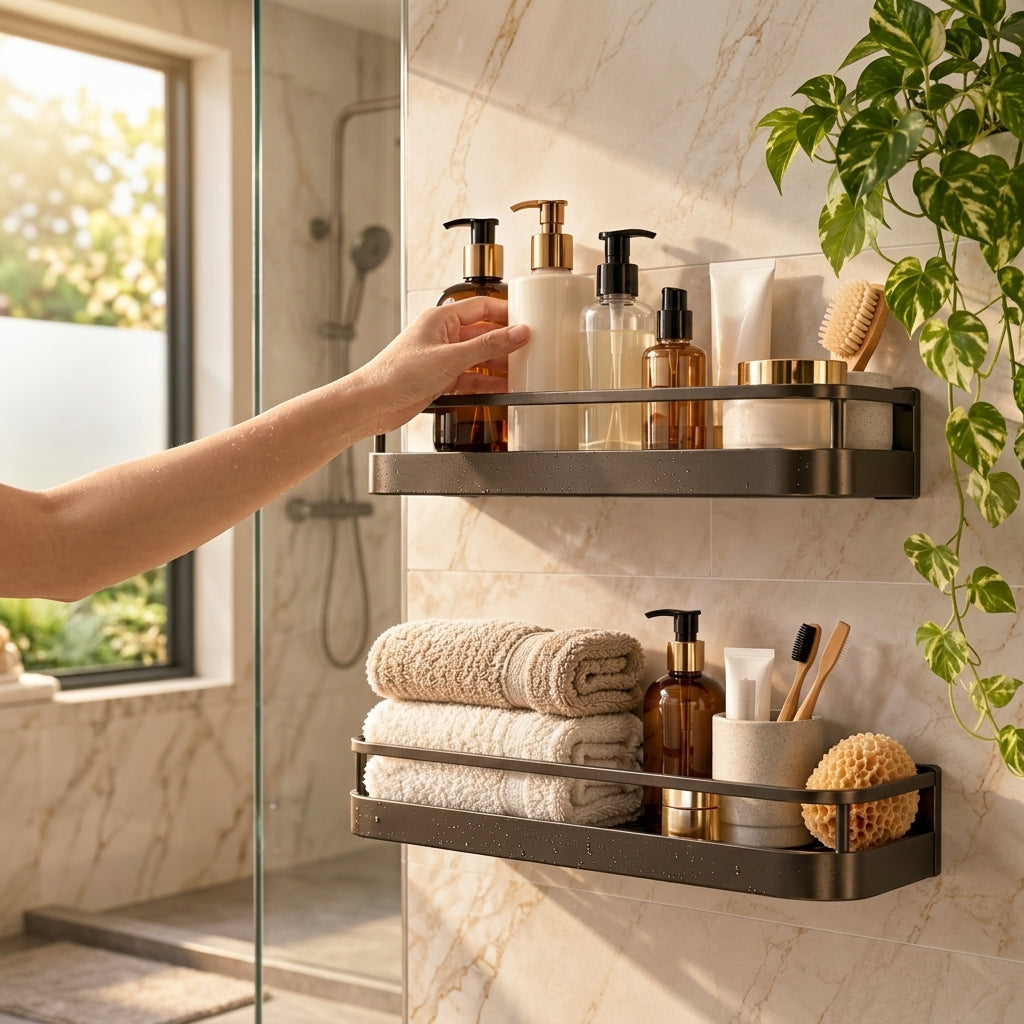 Modern Bathroom Storage & Shower Organizer Set