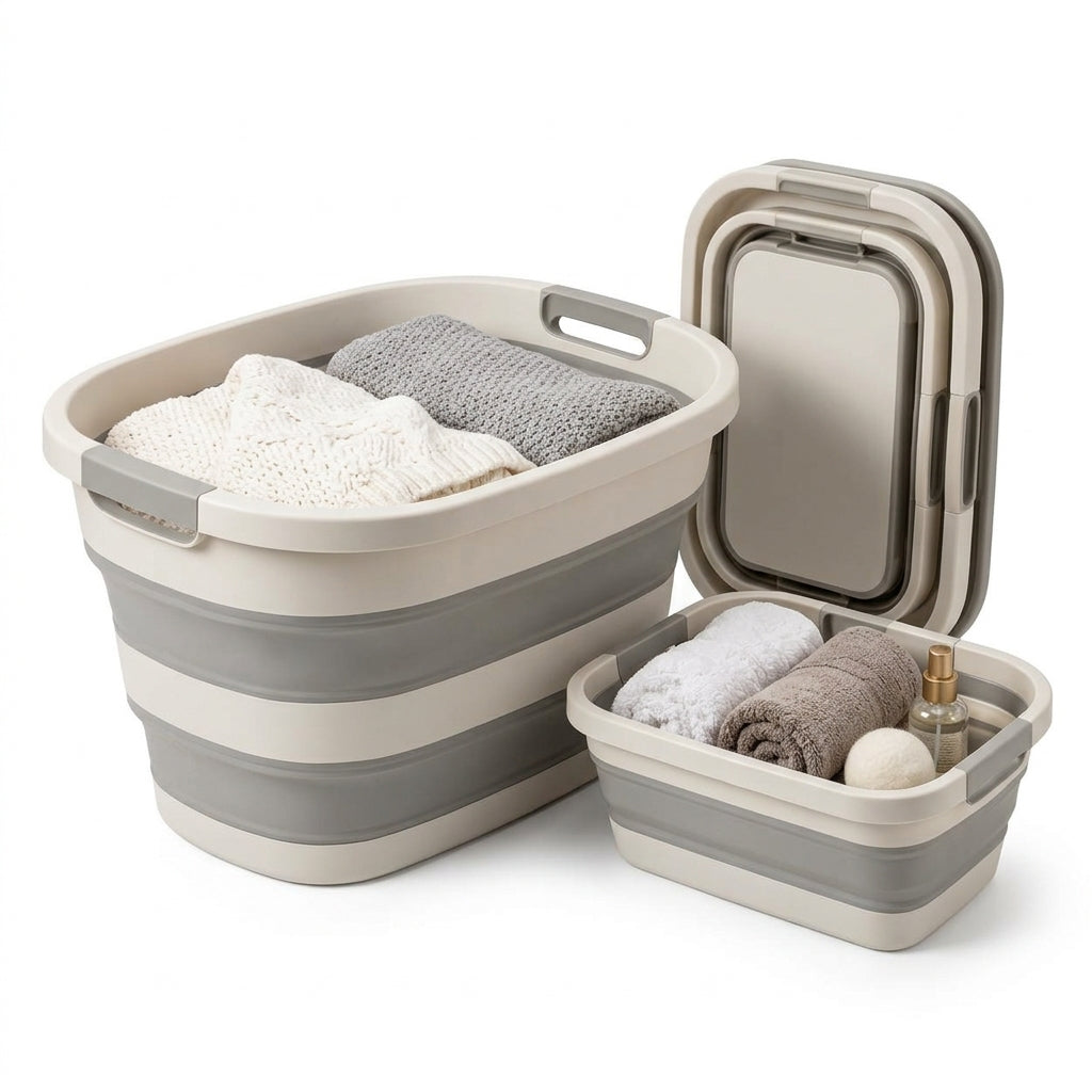 Collapsible Laundry Storage Basket Set